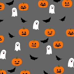 halloween pattern ghost spooky fun, art, funny, pumpkin bat
