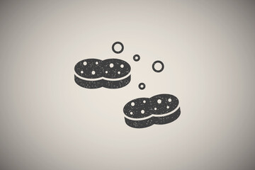 Soap, bathroom, foam icon vector illustration in stamp style