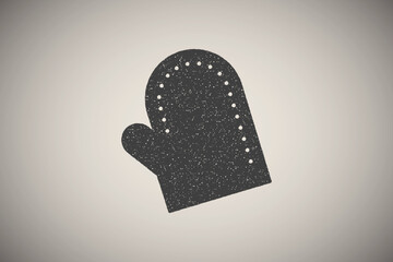 Scrub gloves, bathroom icon vector illustration in stamp style