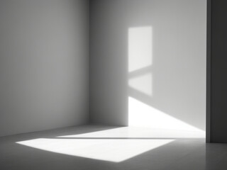 immagine di sfondo di uno spazio vuoto in toni di grigio con un gioco di luci e ombre sulla parete e sul pavimento per lavori di progettazione o creativi