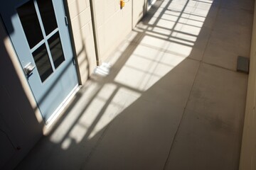 prison cell with a shadow of an airplane