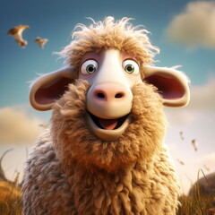 Obraz premium portrait Cartoon character of sheep