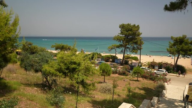 View of Paralia Skalas beach, Skala, Cephalonia, Ionian Islands, Greek Islands