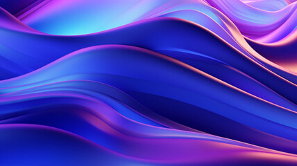 Fototapeta premium Harmonious Fusion: A Mesmeric 3D Blend of Melted, Multicolored Chrome Foiled Liquid Waves in an Abstract Medley with Shining Hues 