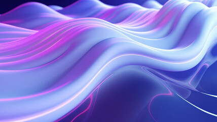 Fototapeta premium Chromatic Cosmos: A Hypnotic 3D Odyssey of Melted, Multicolored Chrome Foiled Liquid Waves in an Abstract Universe with Shining Hues 