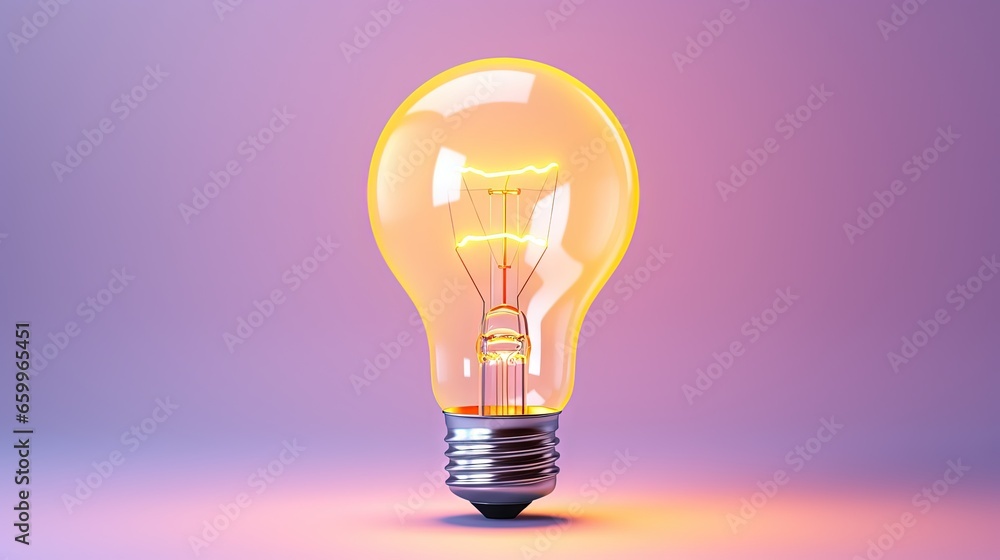 Poster 2021 creativity and inspiration ideas concepts with lightbulb on pastel color background.business so