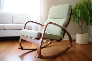 bentwood rocking chair with plush cushioning
