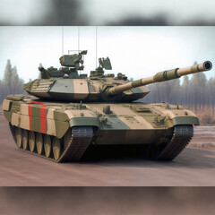 Naklejka premium Modern tanks, modern weapons for war. War in the open.