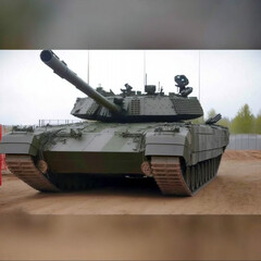 Modern tanks, modern weapons for war. War in the open.