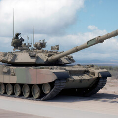 Fototapeta na wymiar Modern tanks, modern weapons for war. War in the open.