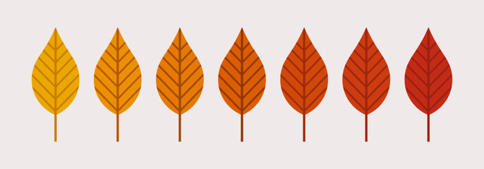Autumn leaves colors gradient collection.