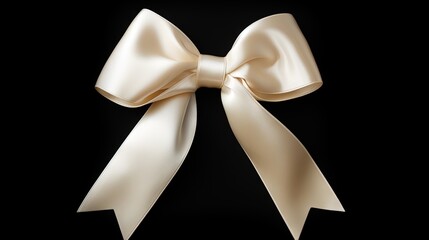 White or light pearl color ribbon for raising awareness on Lung cancer, bone cancer, Multiple Sclerosis, and symbol for international day of non-violence against women (bow isolated, clipping path)