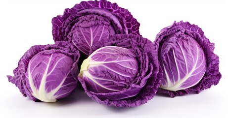 Obraz premium red cabbage isolated on white background