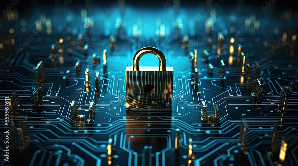Poster Data security concept, Concerns over data privacy and cybersecurity will continue to escalate. investment in robust cyber security measures to protect their operations and customer data.