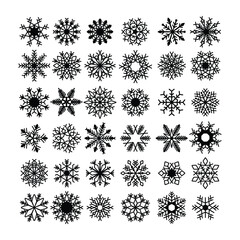 various doodle snowflakes