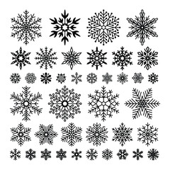 set vector snowflakes vector
