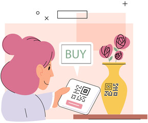 Cashless payment. Vector illustration. A cashless society is becoming more feasible with advancements in payment technology Many retailers now accept contactless payments for faster checkout process