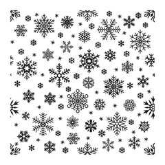 set blue snowflake isolated white