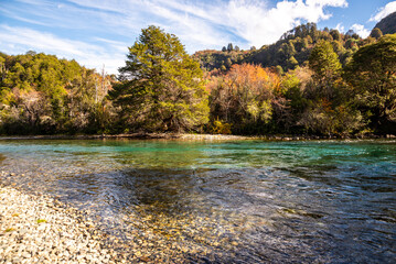 Landscape of the Manso River in autumn