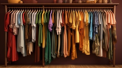 Different clothes on the rack