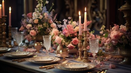 Obraz na płótnie Canvas Georgeous wedding table setting