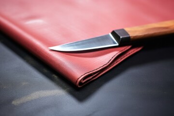 close-up shot of a craft knife on a self-healing mat