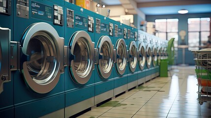 blur background laundry machines - obrazy, fototapety, plakaty