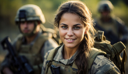 Fototapeta premium soldiers in military uniform