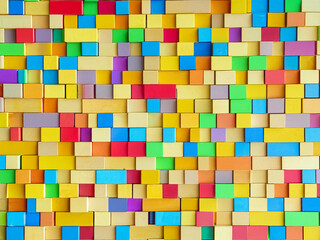 colorful wooden cubes on a background