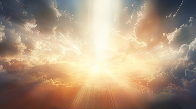 Abstract heavenly background, light from heaven. Revelation concept.