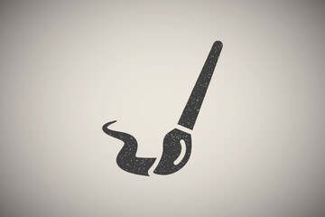 Brush, paint icon vector illustration in stamp style