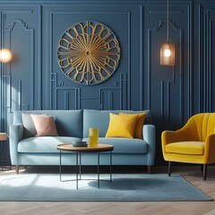 Art deco style home interior design of modern living room
