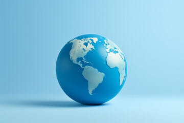 globe on blue background by generative AI.