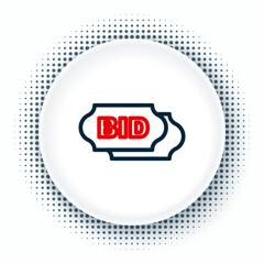 Line Bid icon isolated on white background. Auction bidding. Sale and buyers. Colorful outline concept. Vector