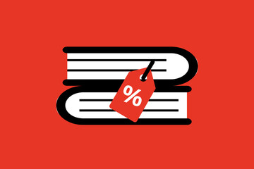 book sale illustration.  Vector illustration  in flat style design.