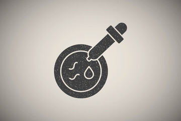 Pipette, hematology icon vector illustration in stamp style