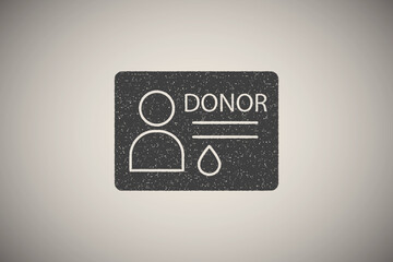 Blood, donor, document icon vector illustration in stamp style