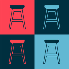 Pop art Chair icon isolated on color background. Vector