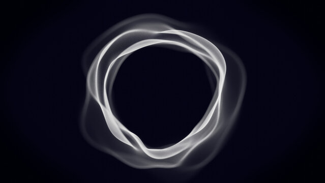 Abstract circular morphing 3D mesh high tech futuristic background shape