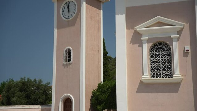 View of Ieros Naos Metamorfosis tou Sotiros church, Travliata, Kefalonia (Cephalonia), Ionian Islands, Greek Islands