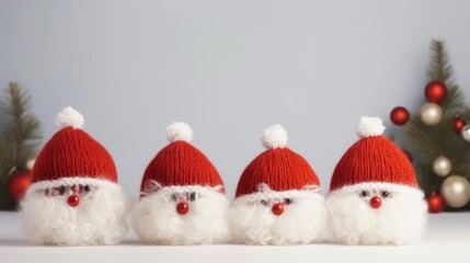 Fototapeta premium Festive Christmas Card with Red Hat