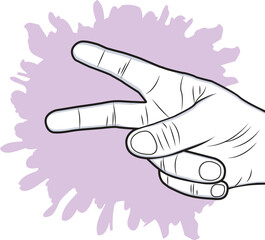 Single hand Peace Sign-Vector Illustration