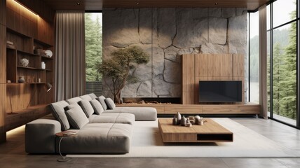 an inviting and cozy atmosphere in a minimalist living room by showcasing comfortable seating, soft textures, and carefully chosen decor elements. the balance between simplicity and warmth.