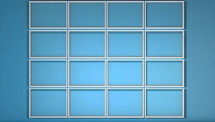 Square grid with thin white lines on light blue background no light very detailed no hands in the image using hdr and TruMotion 