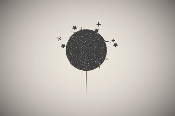 Christmas celebration, fireworks icon vector illustration in stamp style