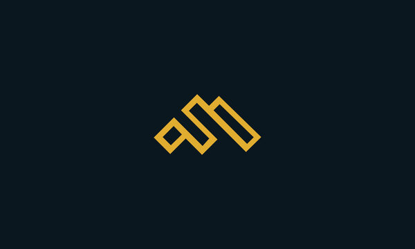 Vector modern and memorable initial letter mf or fm monogram logo
