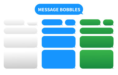 Chat message bubbles vector isolated icons. Text SMS or MMS. Communication elements. EPS 10