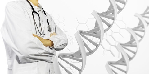 Genetic editing technique for life, conceptual backdrop picture of DNA structure,3d rendering
