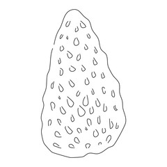 Doodle-style morel icon with a hand-drawn black sketch. Vector editable stroke.