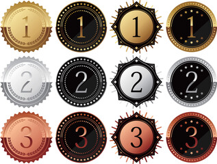 1位から3位までのランキングエンブレムセット